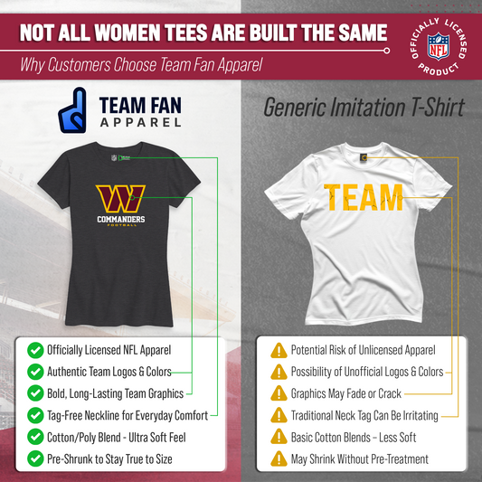 Washington Commanders Women's NFL Ultimate Fan Logo Short Sleeve T-Shirt - Black
