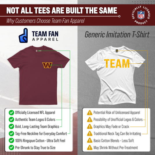 Washington Commanders NFL Pro Football Final Countdown Adult Cotton-Poly Short Sleeved T-Shirt For Men & Women - Cardinal