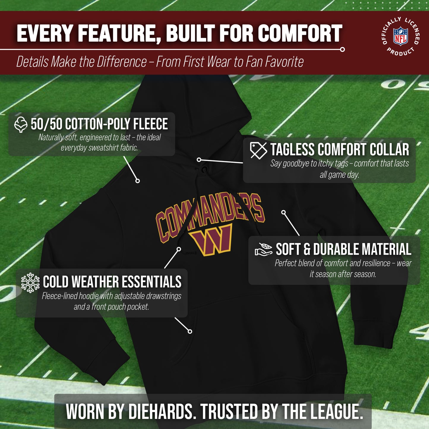 Washington Commanders NFL Home Team Hoodie - Black