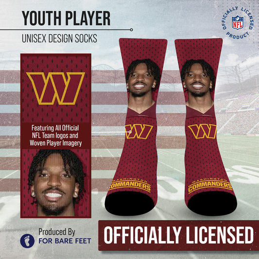 Washington Commanders NFL Youth Roster Player Crew Socks - Maroon