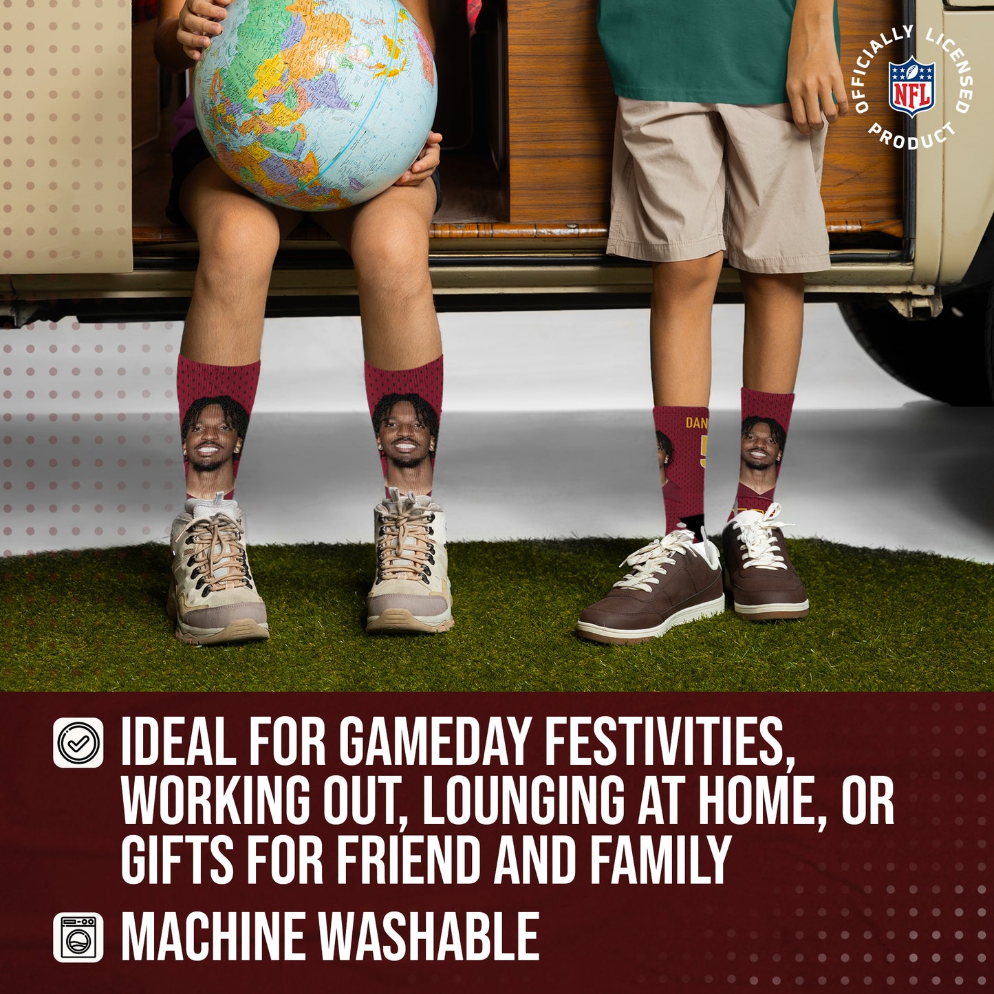 Washington Commanders NFL Youth Roster Player Crew Socks - Maroon