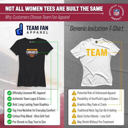 Washington Commanders NFL Women's Team Block Charcoal Tagless T-Shirt - Charcoal