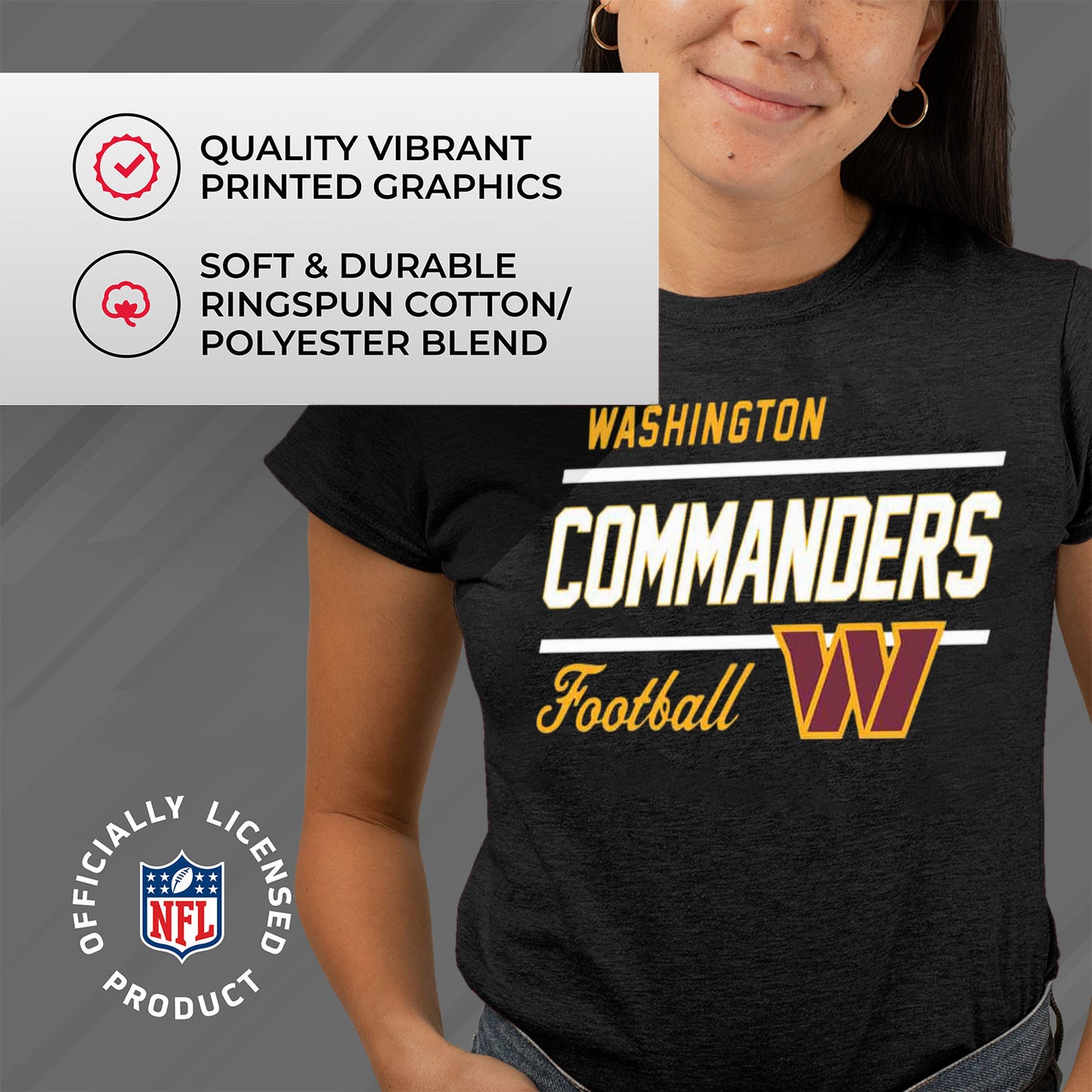 Washington Commanders NFL Gameday Women's Relaxed Fit T-shirt - Black
