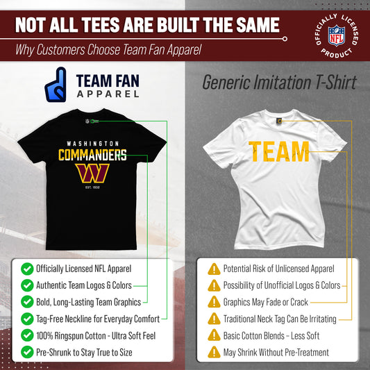 Washington Commanders Adult NFL Diagonal Fade Color Block T-Shirt - Black