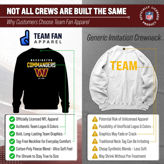 Washington Commanders Adult NFL Diagonal Fade Color Block Crewneck Sweatshirt - Black