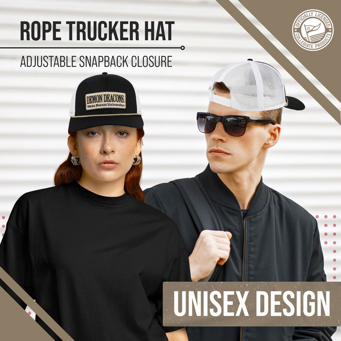 Wake Forest Demon Deacons NCAA Adult Elite Everyday Adjustable Mesh Trucker Hat - Black