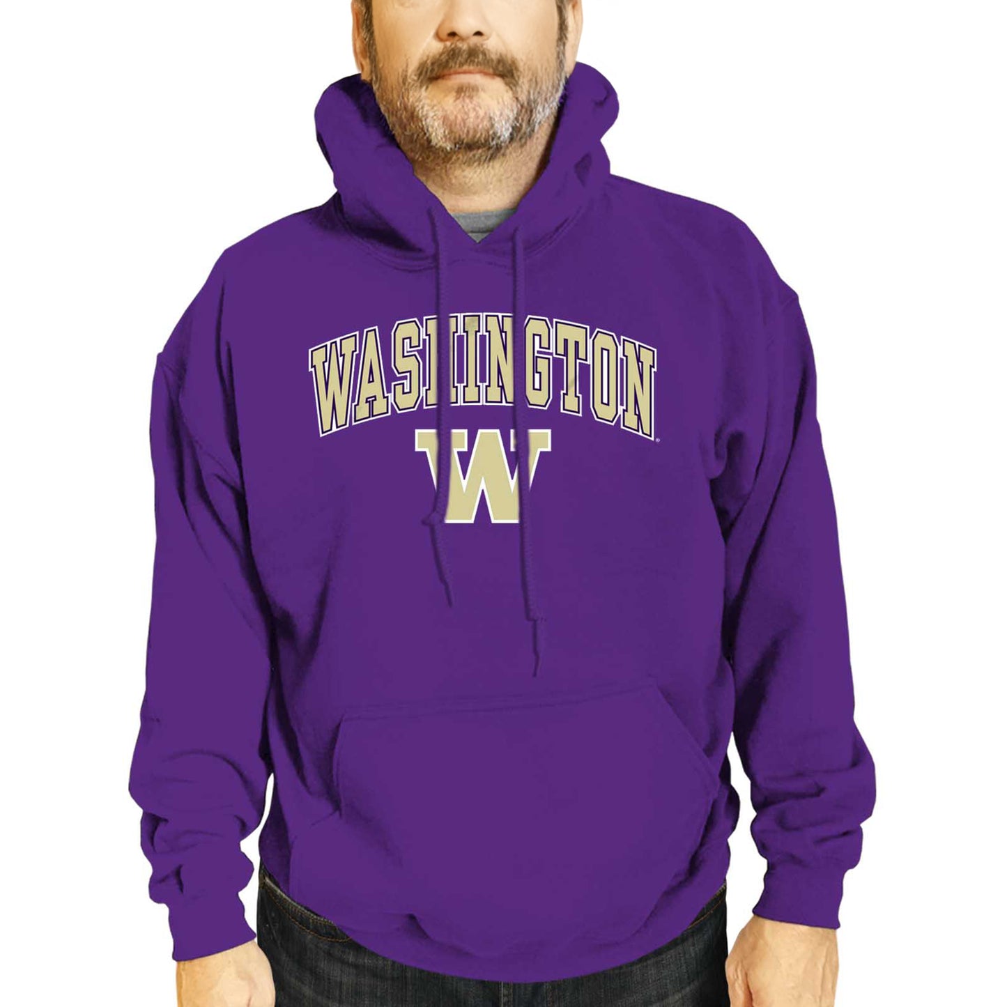 Washington Huskies Adult Arch & Logo Soft Style Gameday Hooded Sweatshirt - Purple