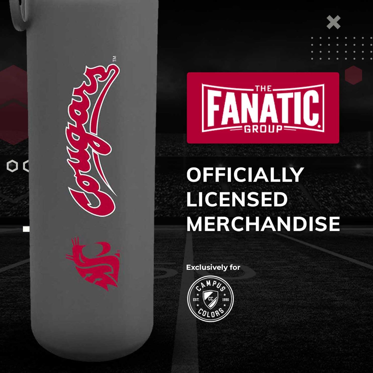Washington State Cougars NCAA Stainless Steel Water Bottle - Sport Gray