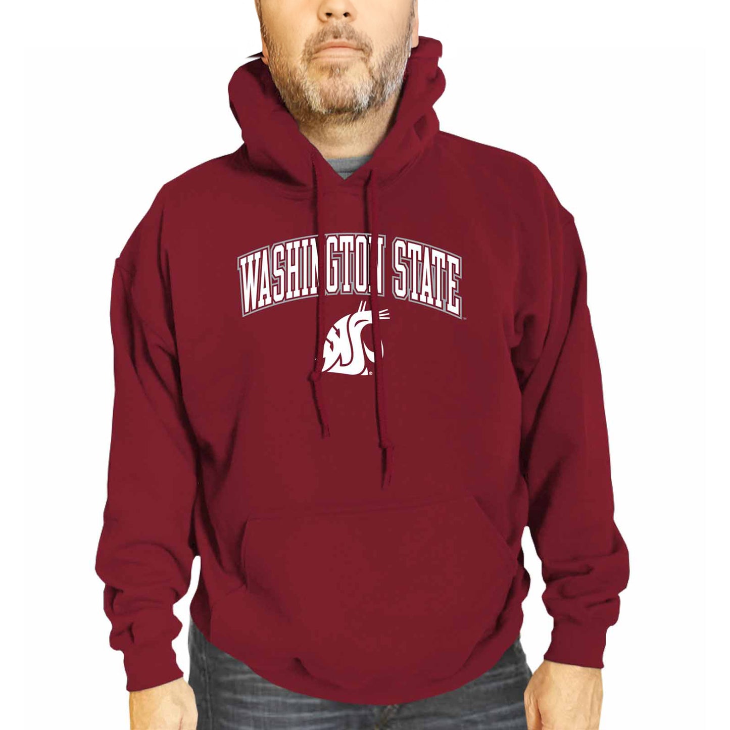 Washington State Cougars Adult Arch & Logo Soft Style Gameday Hooded Sweatshirt - Cardinal