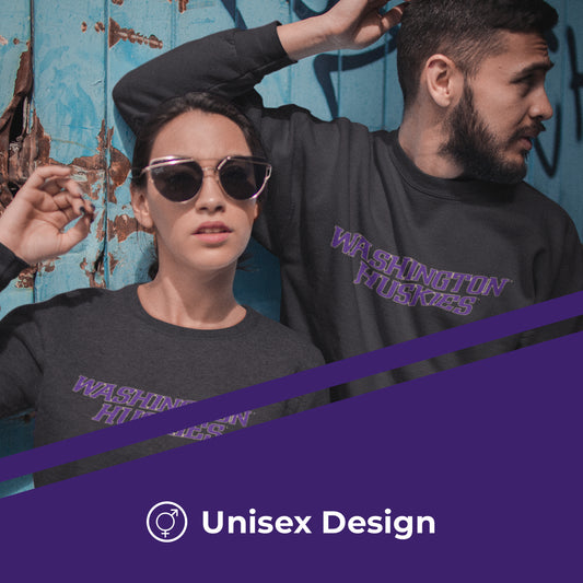 Washington Huskies NCAA Adult Charcoal Crewneck Fleece Sweatshirt - Charcoal