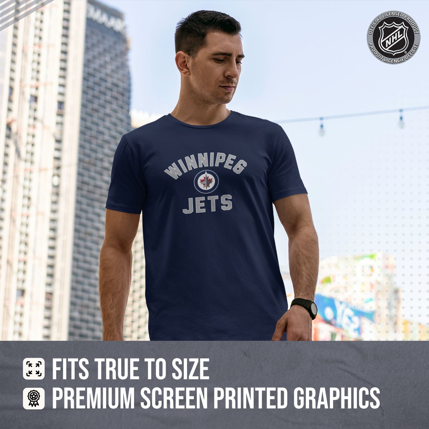 Winnipeg Jets NHL Adult Game Day Unisex T-Shirt - Navy