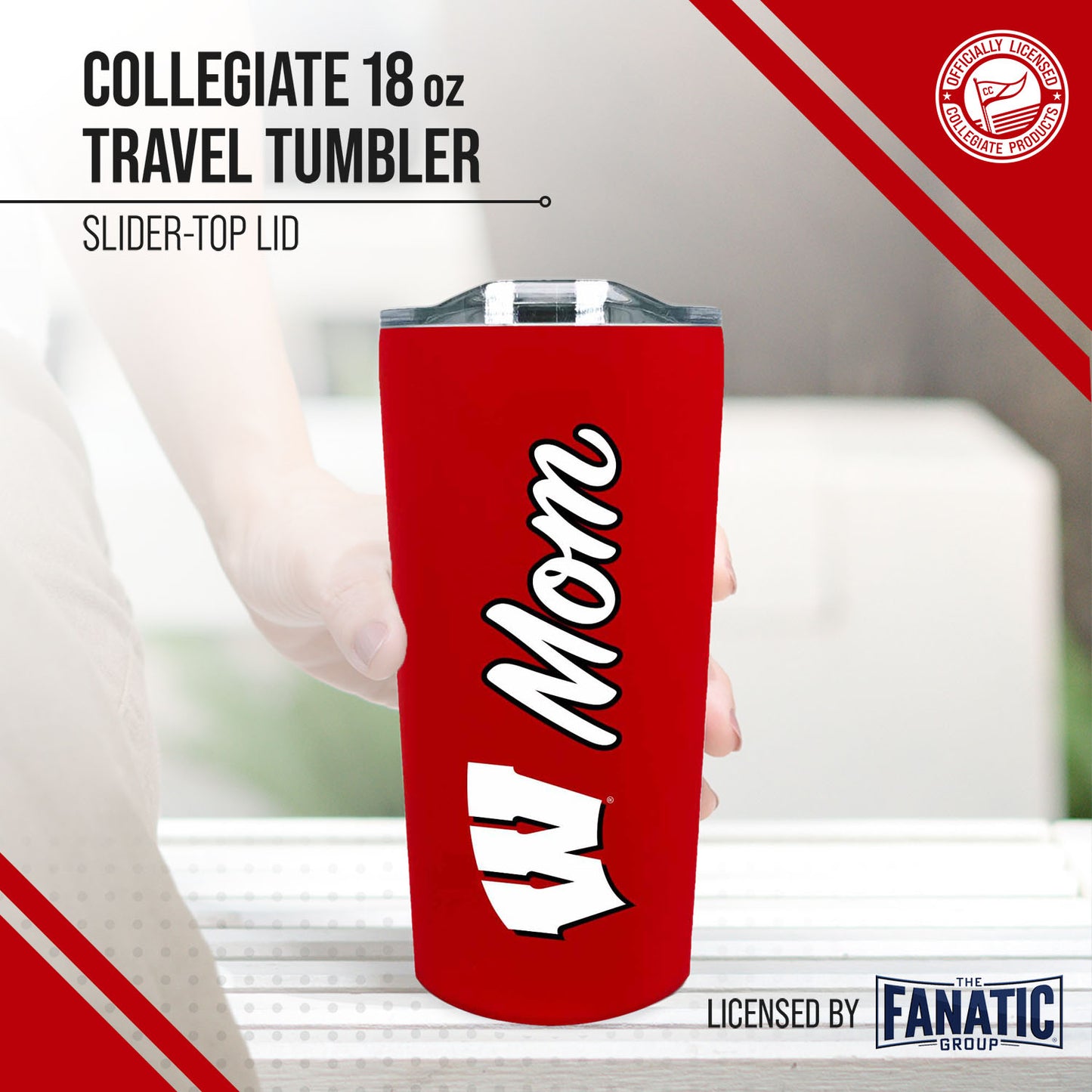 Wisconsin Badgers NCAA Stainless Steel Travel Tumbler for Mom - Red