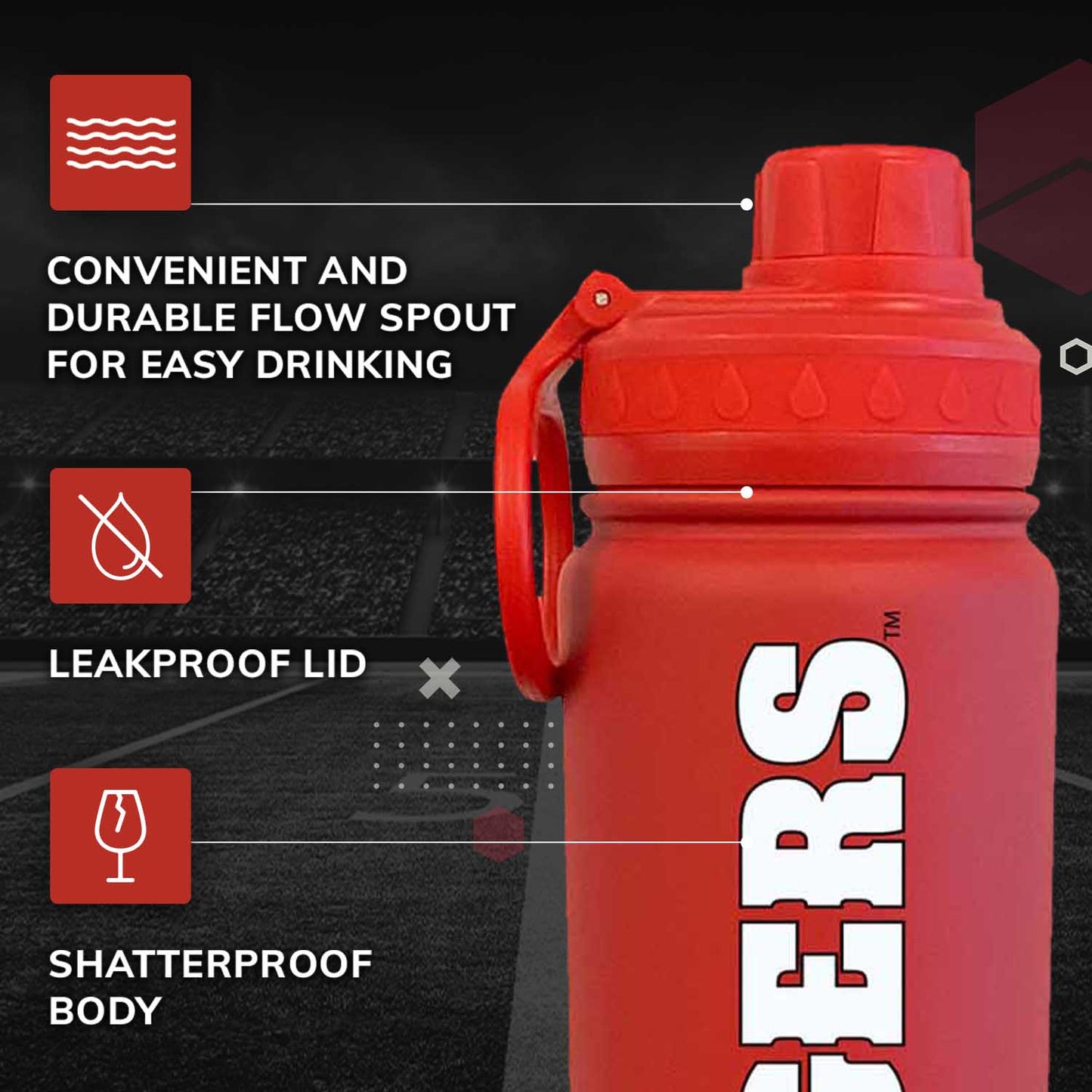 Wisconsin Badgers NCAA Stainless Steel Water Bottle - Red