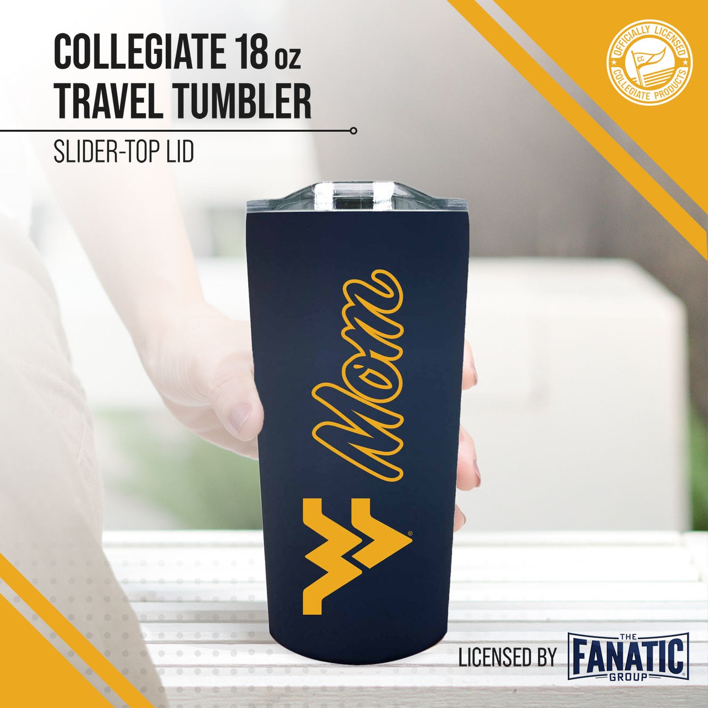 West Virginia Mountaineers NCAA Stainless Steel Travel Tumbler for Mom - Navy