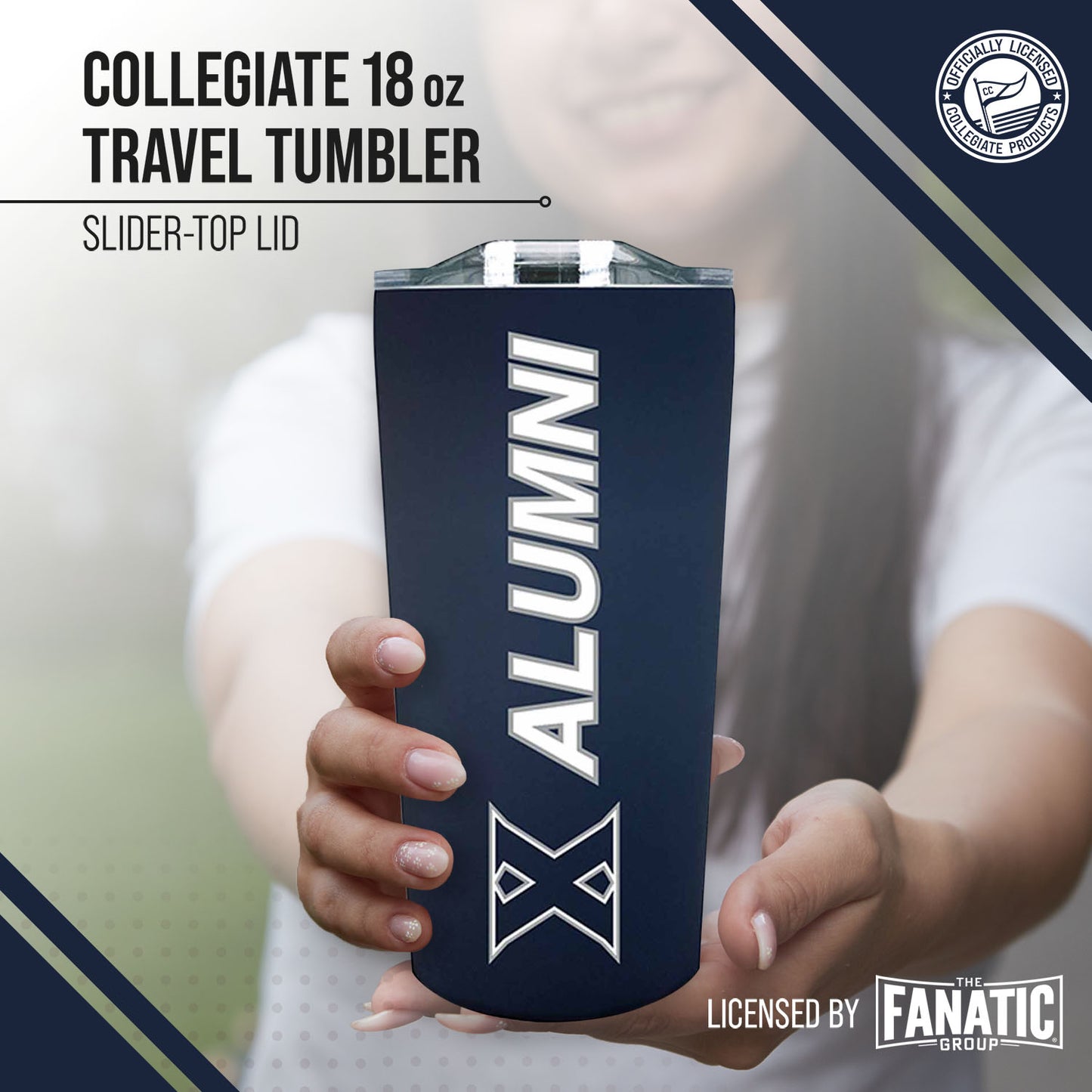 Xavier Musketeers Collegiate Stainless Steel Travel Tumbler for Alumni - Navy