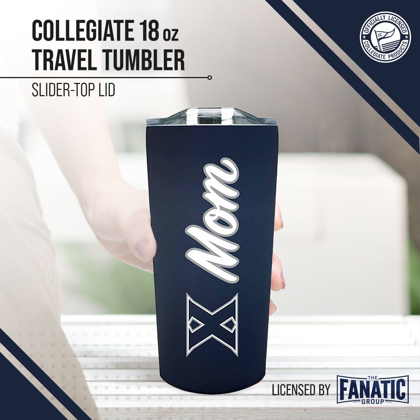 Xavier Musketeers NCAA Stainless Steel Travel Tumbler for Mom - Navy