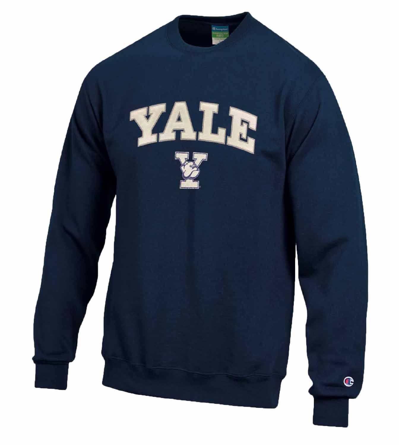 Yale Bulldogs Adult Tackle Twill Crewneck - Navy