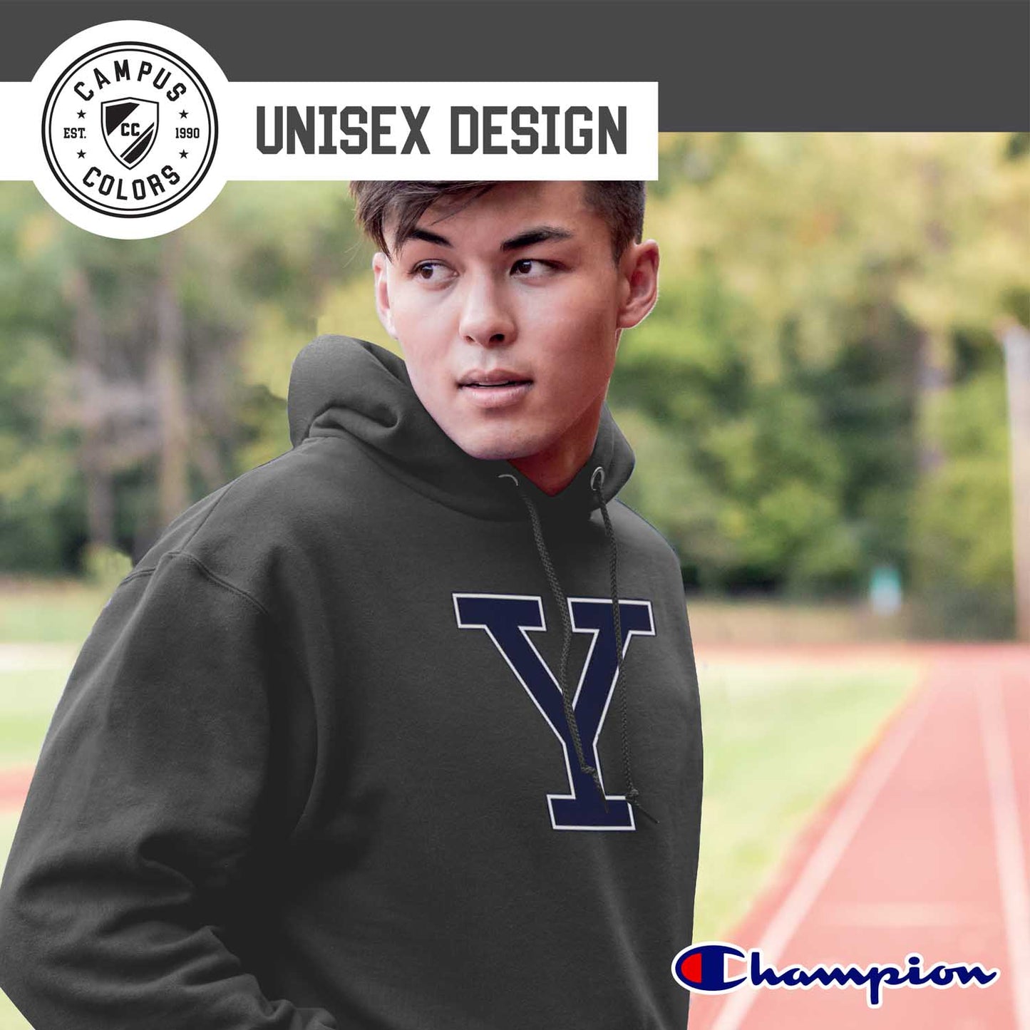 Yale Bulldogs Adult Mascot Fleece Hooded Sweatshirt - Charcoal