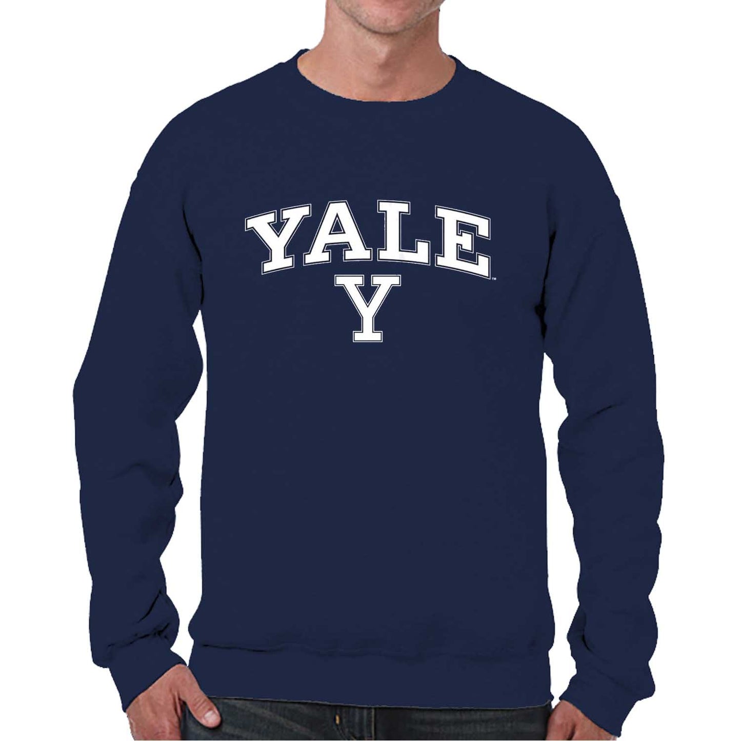 Yale Bulldogs Adult Arch & Logo Soft Style Gameday Crewneck Sweatshirt - Navy