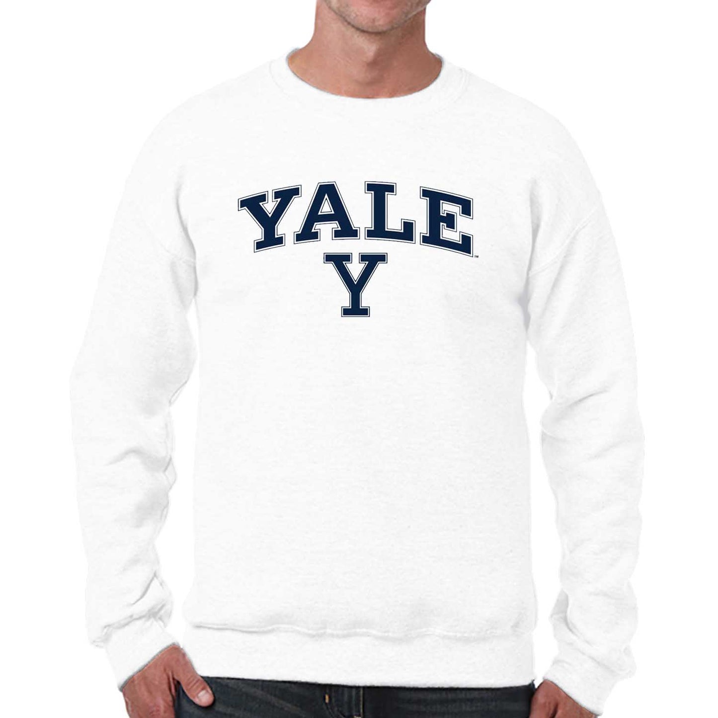 Yale Bulldogs Adult Arch & Logo Soft Style Gameday Crewneck Sweatshirt - White