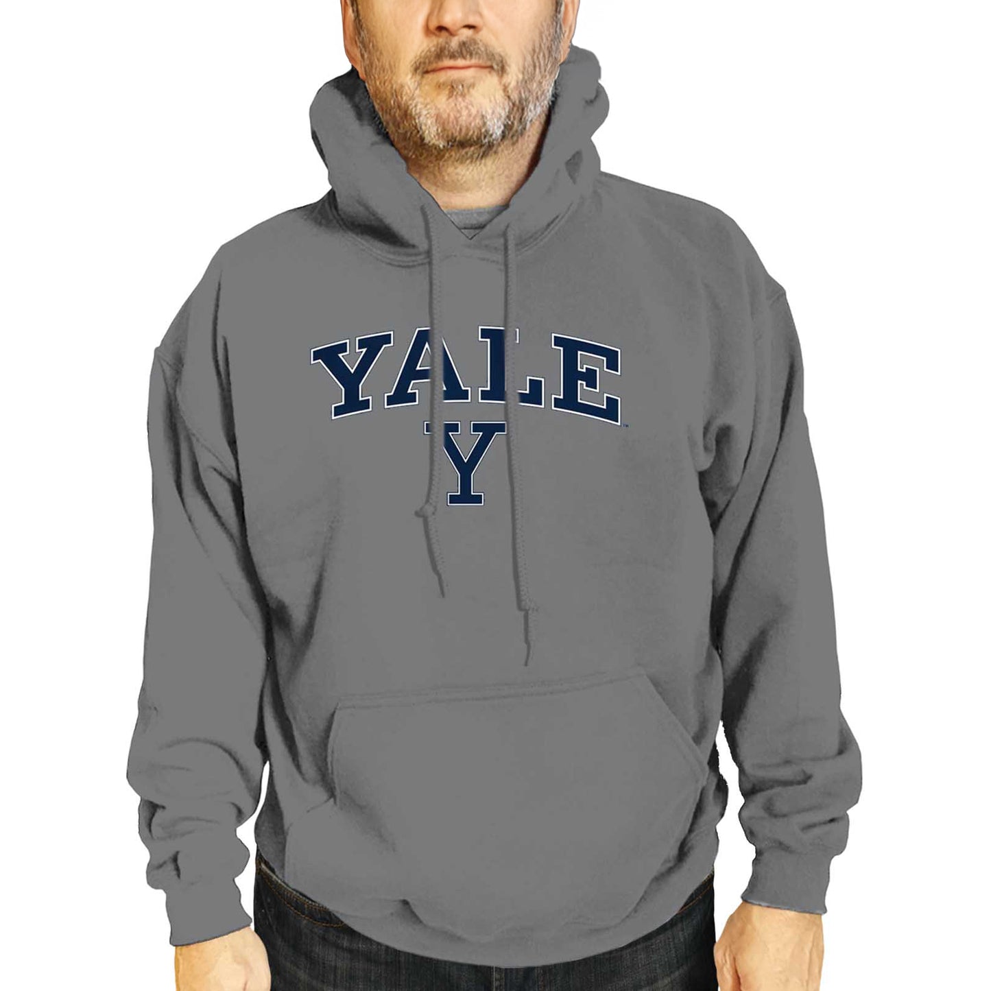 Yale Bulldogs Adult Arch & Logo Soft Style Gameday Hooded Sweatshirt - Gray