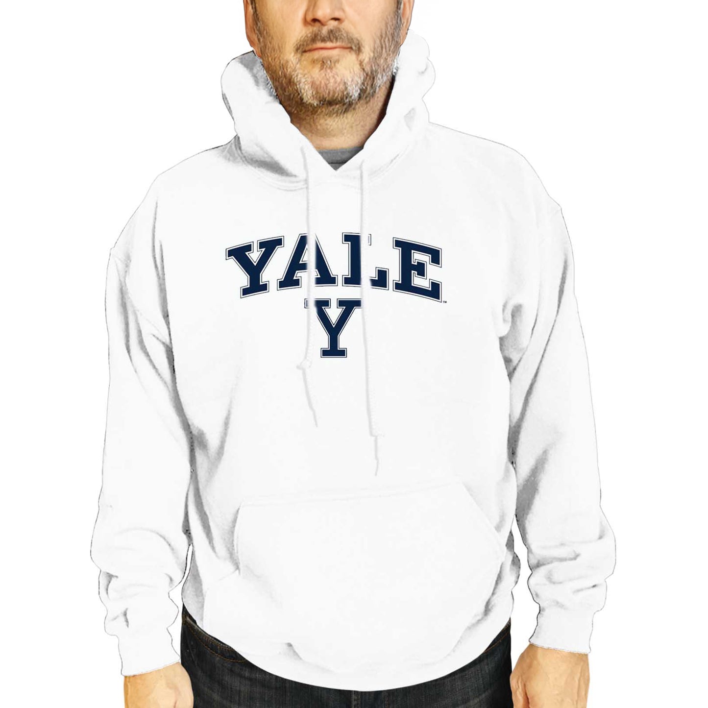 Yale Bulldogs Adult Arch & Logo Soft Style Gameday Hooded Sweatshirt - White