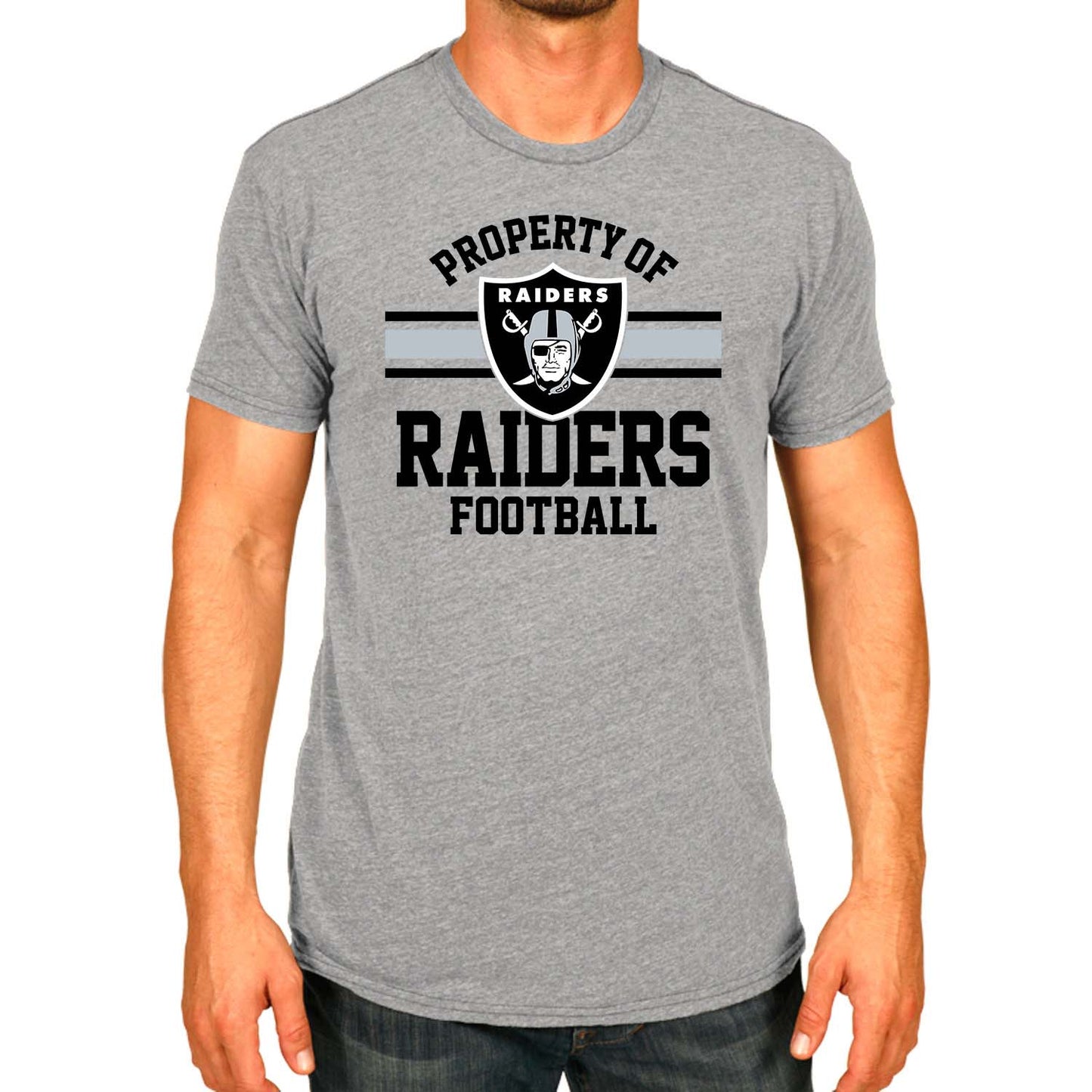 Las Vegas Raiders NFL Adult Property Of T-Shirt - Sport Gray