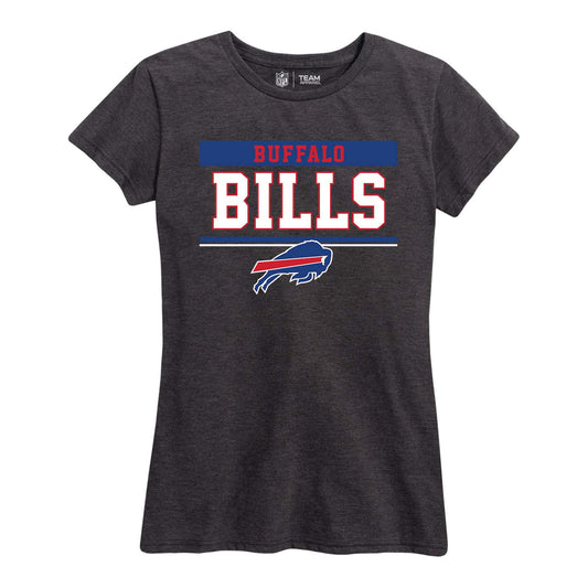 Buffalo Bills NFL Women's Team Block Charcoal Tagless T-Shirt - Charcoal