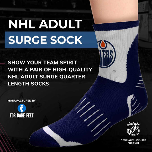 Edmonton Oilers NHL Adult Surge Team Mascot Mens and Womens Quarter Socks - Navy