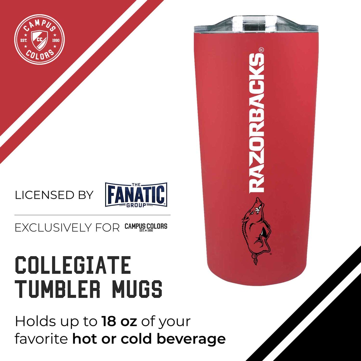 Arkansas Razorbacks NCAA Stainless Steel Tumbler perfect for Gameday - Cardinal