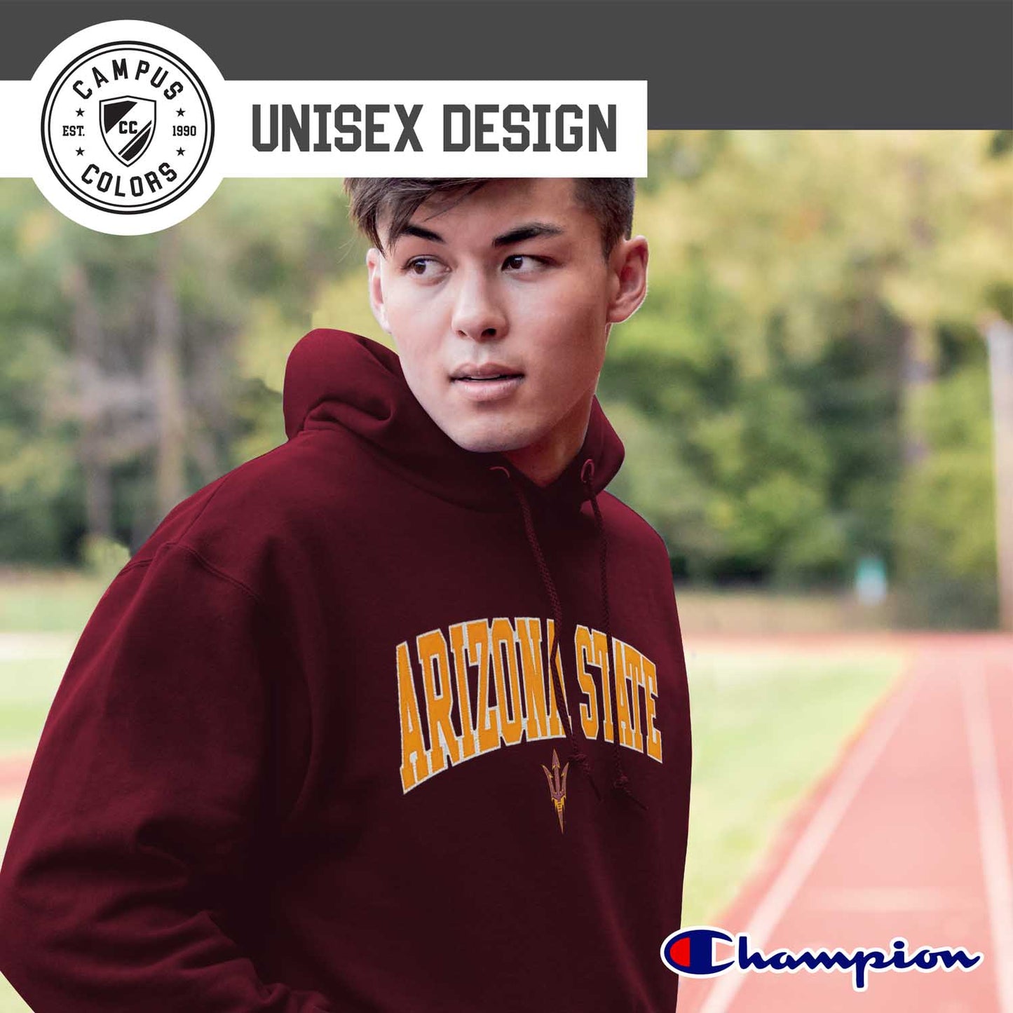 Arizona State Sun Devils Champion Adult Tackle Twill Hooded Sweatshirt - Maroon
