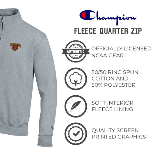 Brown Bears Adult Fleece Quarter Zip - Gray