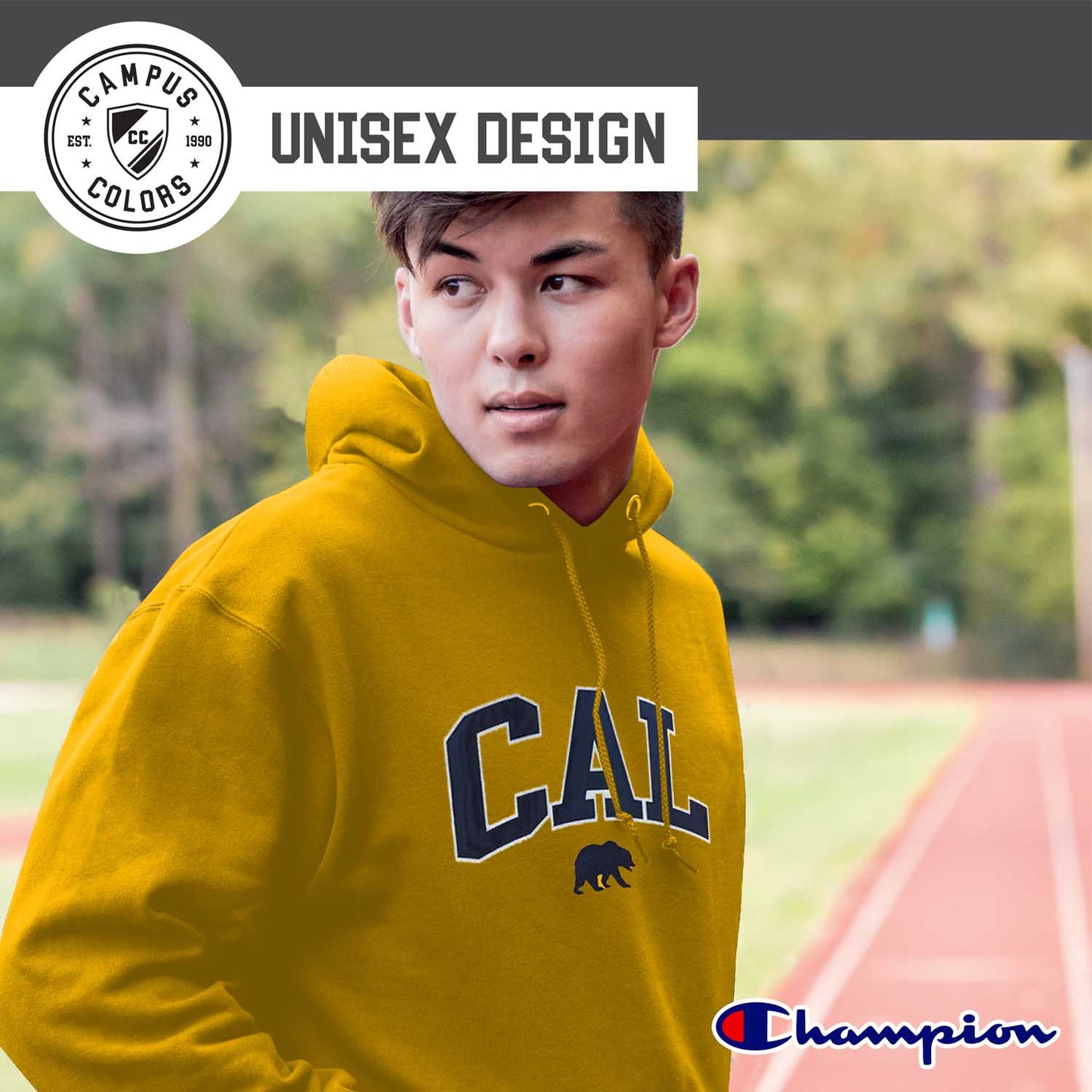 Cal Golden Bears Champion Adult Tackle Twill Hooded Sweatshirt - Gold