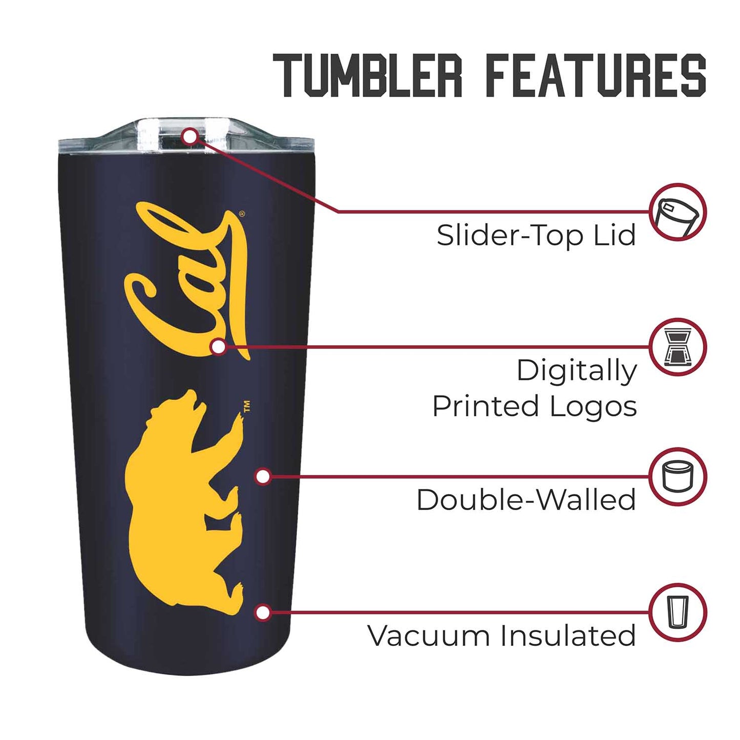 Cal Golden Bears NCAA Stainless Steel Tumbler perfect for Gameday - Navy