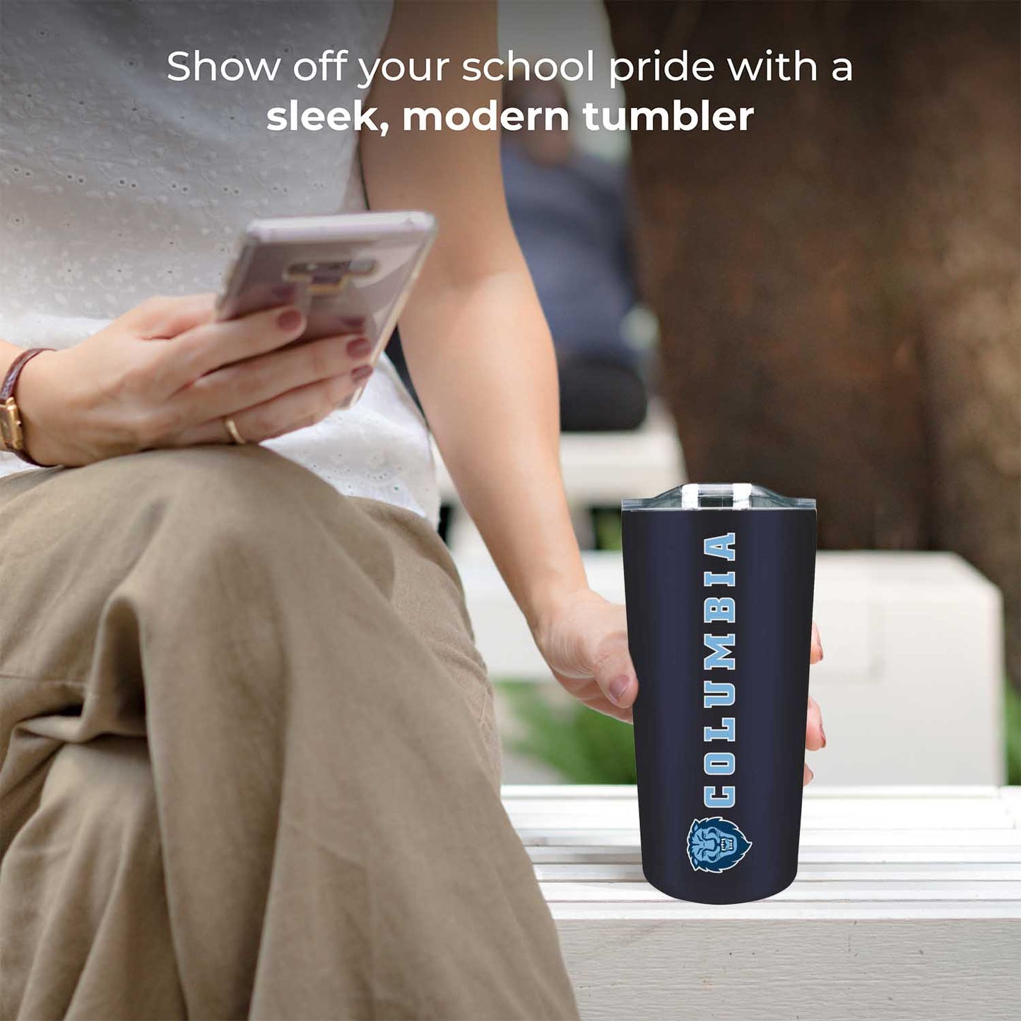 Columbia Lions NCAA Stainless Steel Tumbler perfect for Gameday - Navy