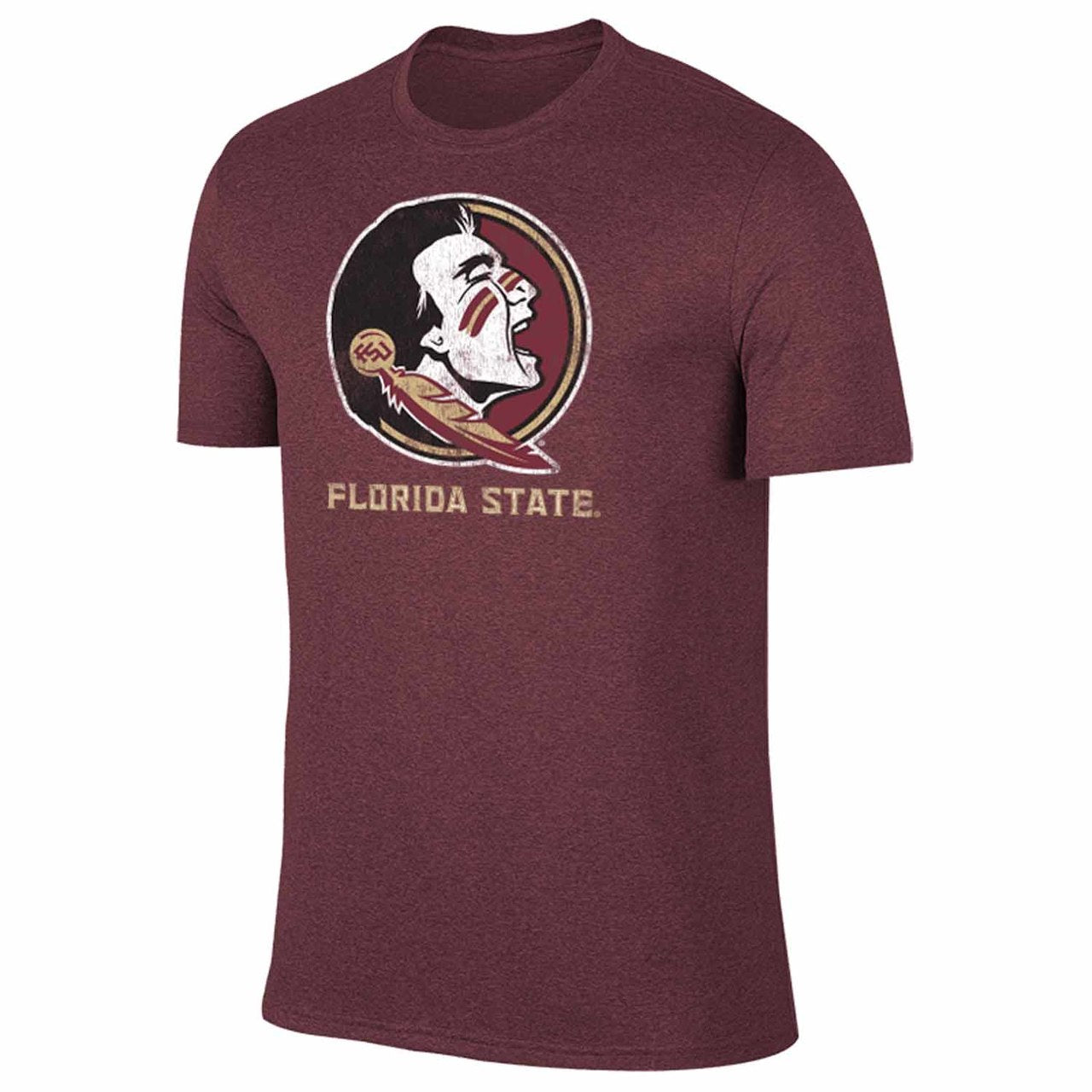 Florida State Seminoles Adult MVP Heathered Cotton Blend T-Shirt - Maroon
