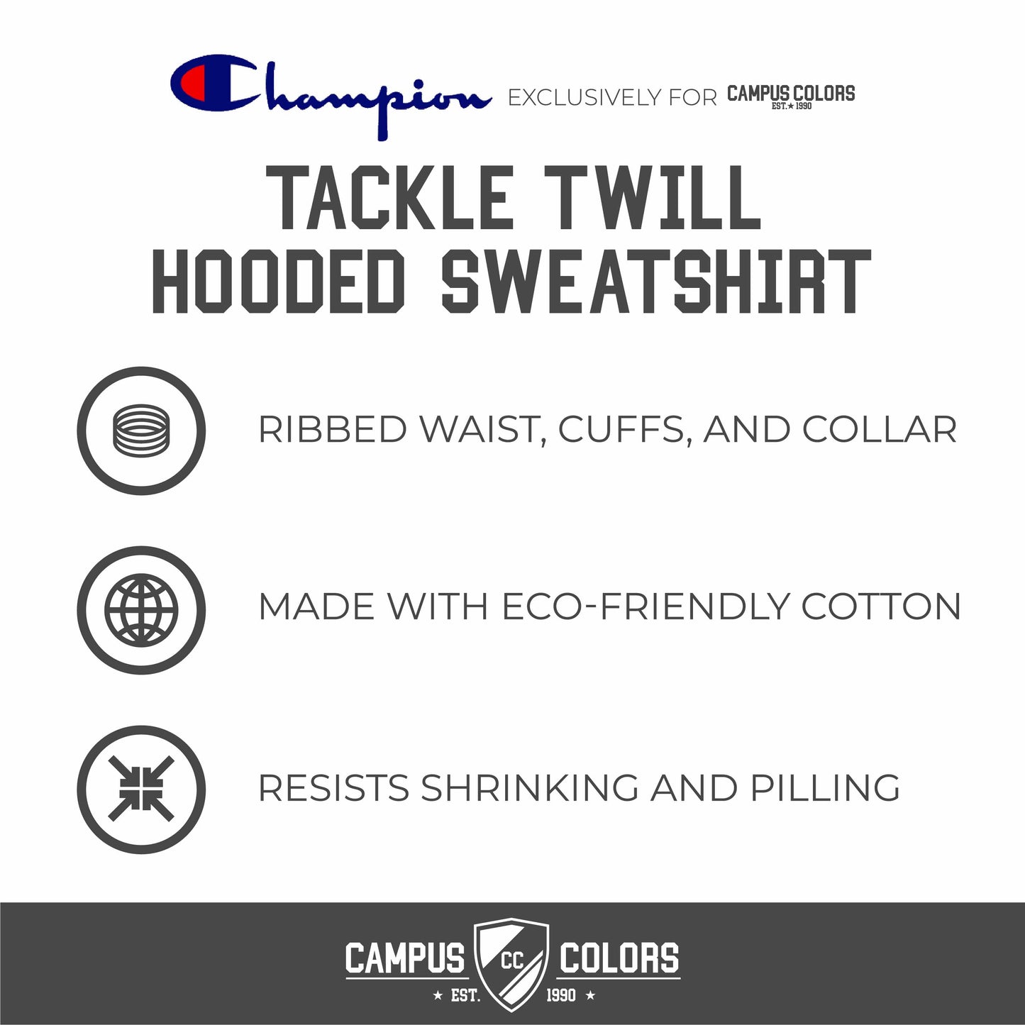 Gonzaga Bulldogs Champion Adult Tackle Twill Hooded Sweatshirt - Navy