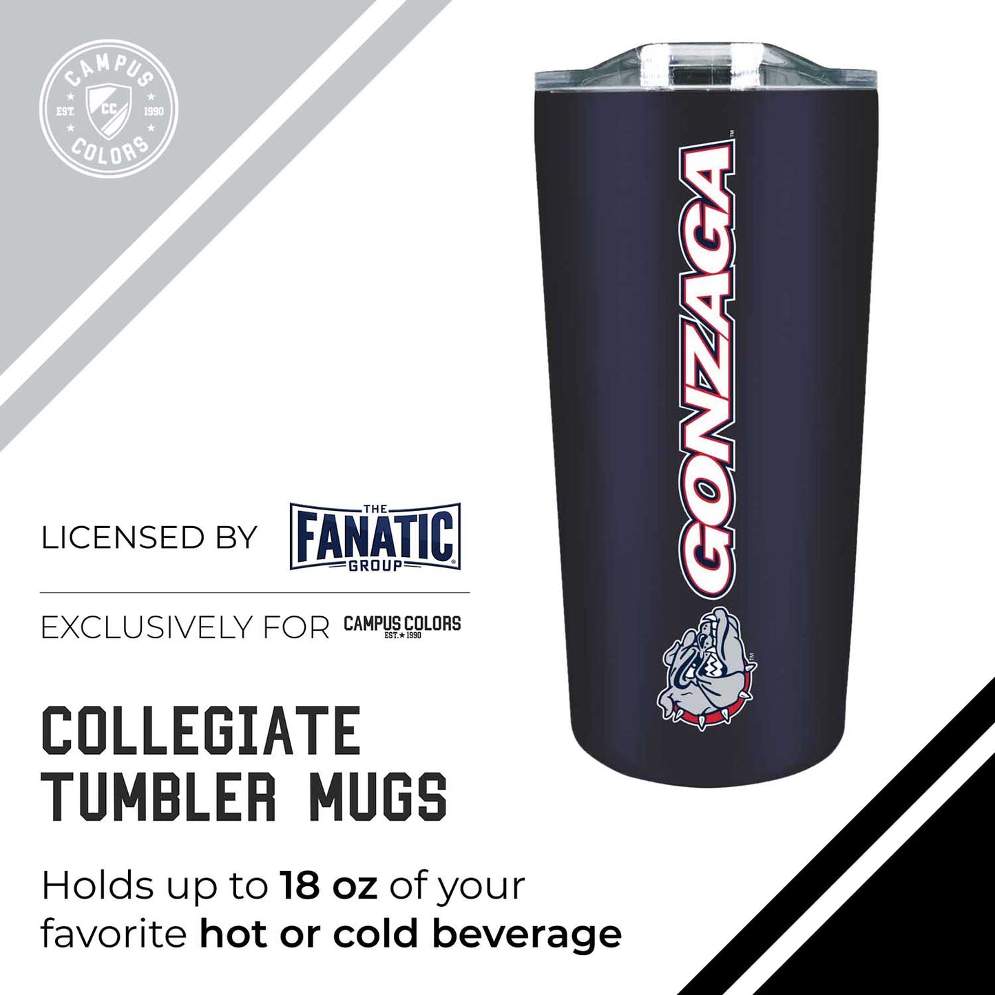 Gonzaga Bulldogs NCAA Stainless Steel Tumbler perfect for Gameday - Navy