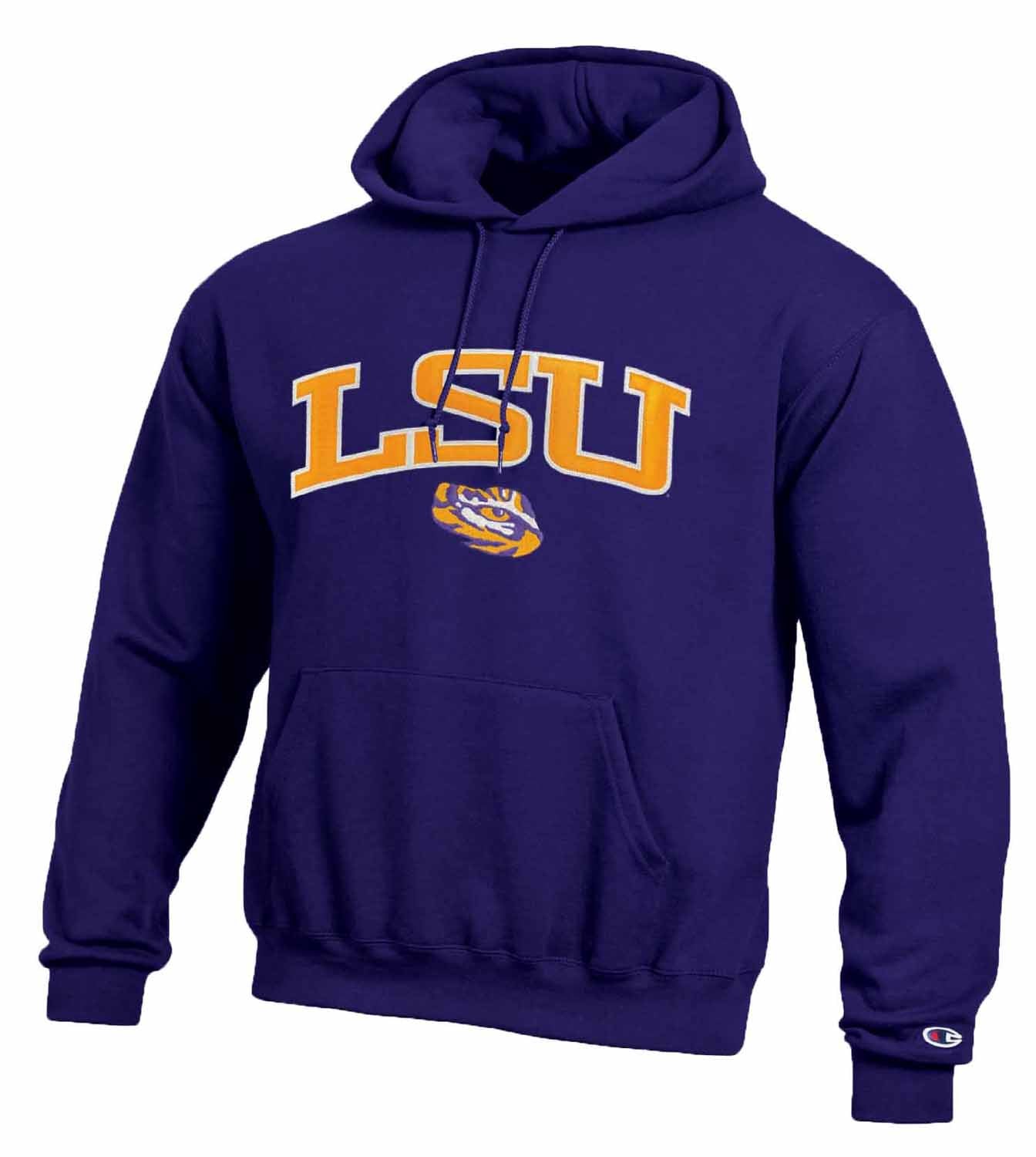 LSU Tigers Champion Adult Tackle Twill Hooded Sweatshirt - Purple