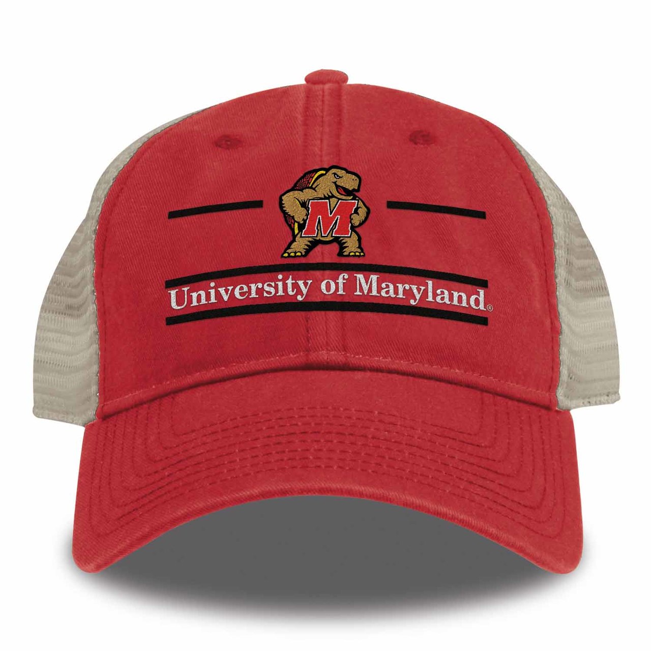 Maryland Terrapins Adult Relaxed Khaki Meshback Snapback - Team Color