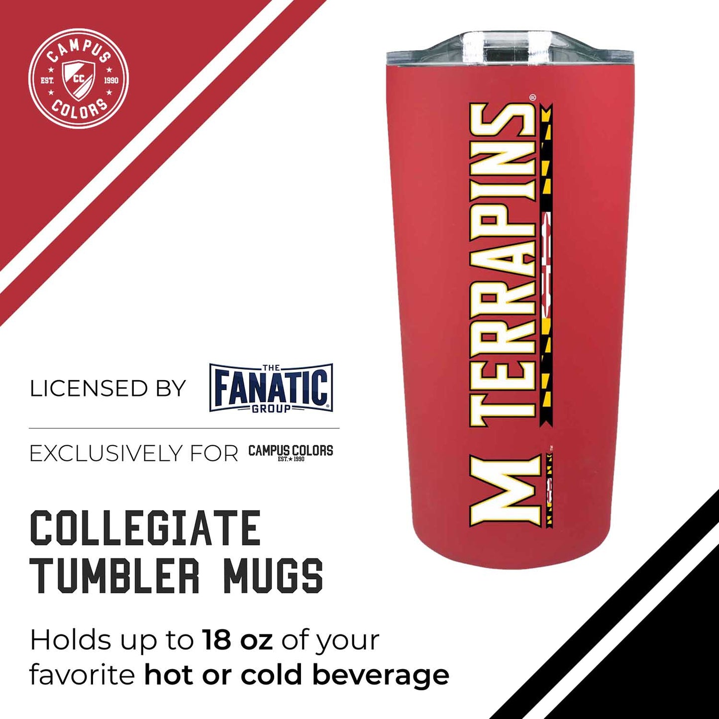 Maryland Terrapins NCAA Stainless Steel Tumbler perfect for Gameday - Red