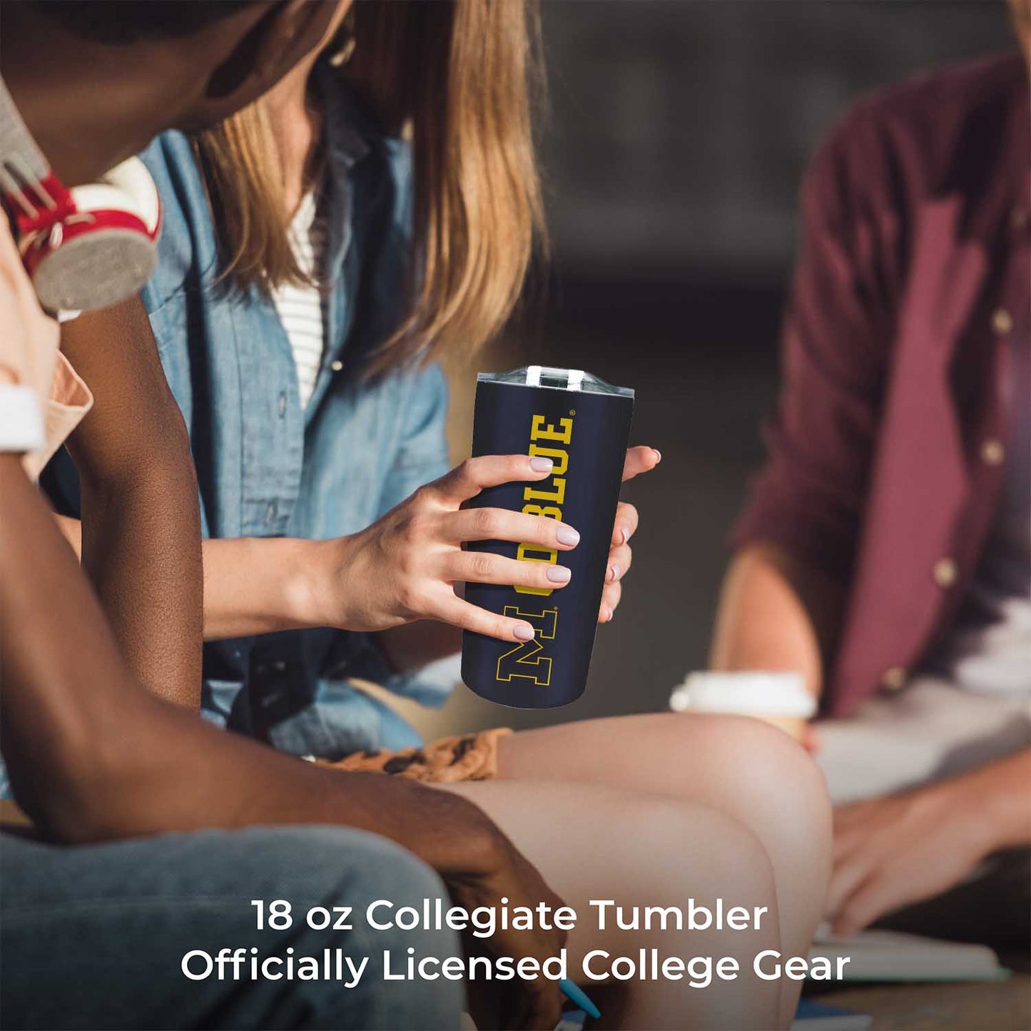 Michigan Wolverines NCAA Stainless Steel Tumbler perfect for Gameday - Navy