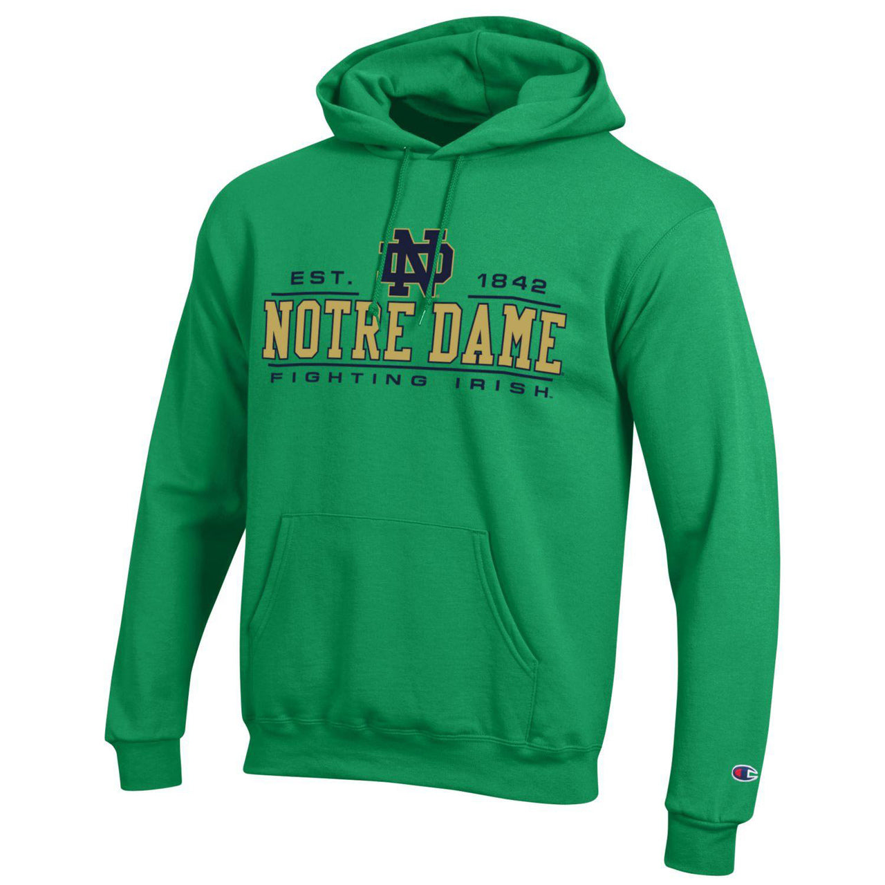 Notre Dame Fighting Irish Adult Powerblend Hooded Sweatshirt - Green