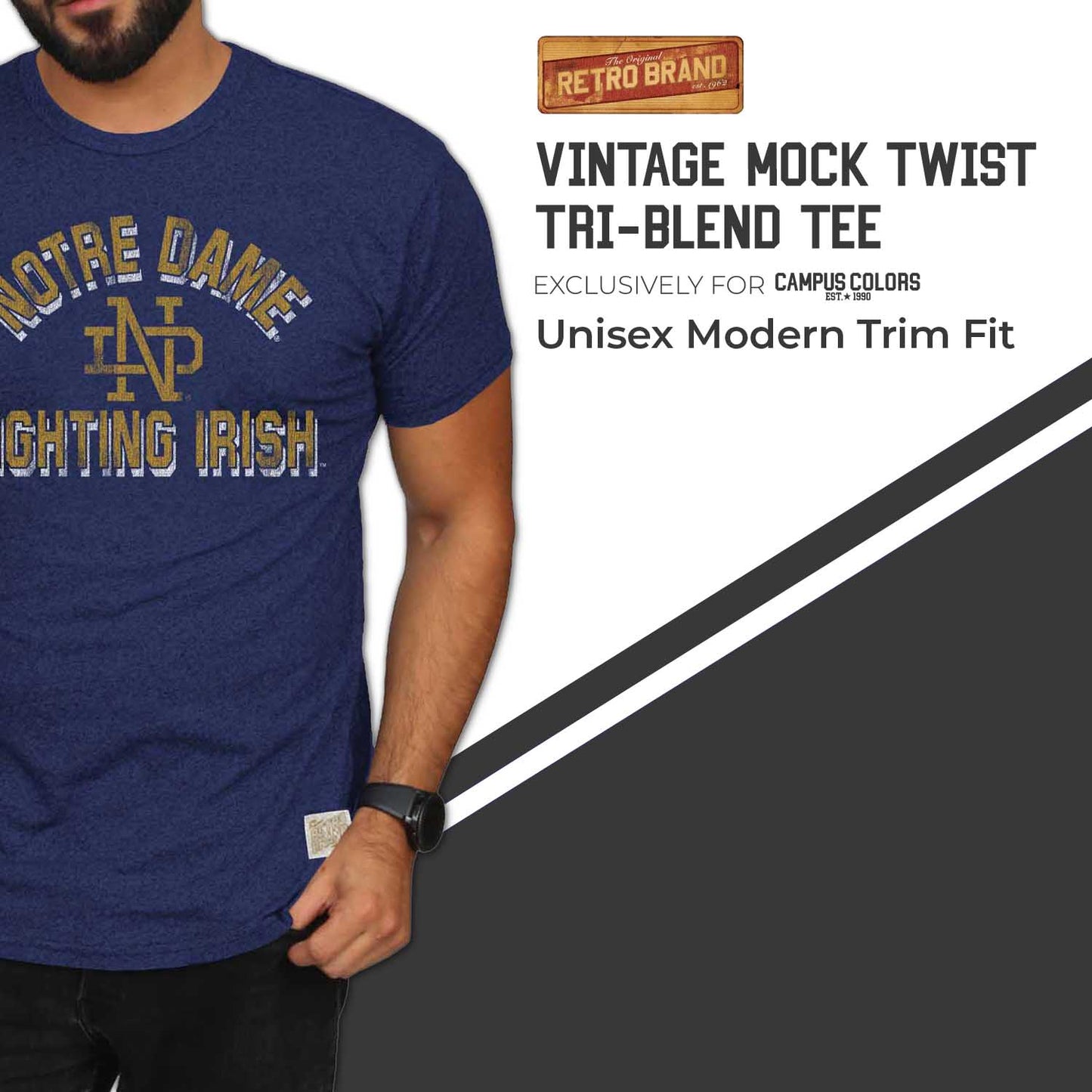Notre Dame Fighting Irish Adult College Team Color T-Shirt - Navy