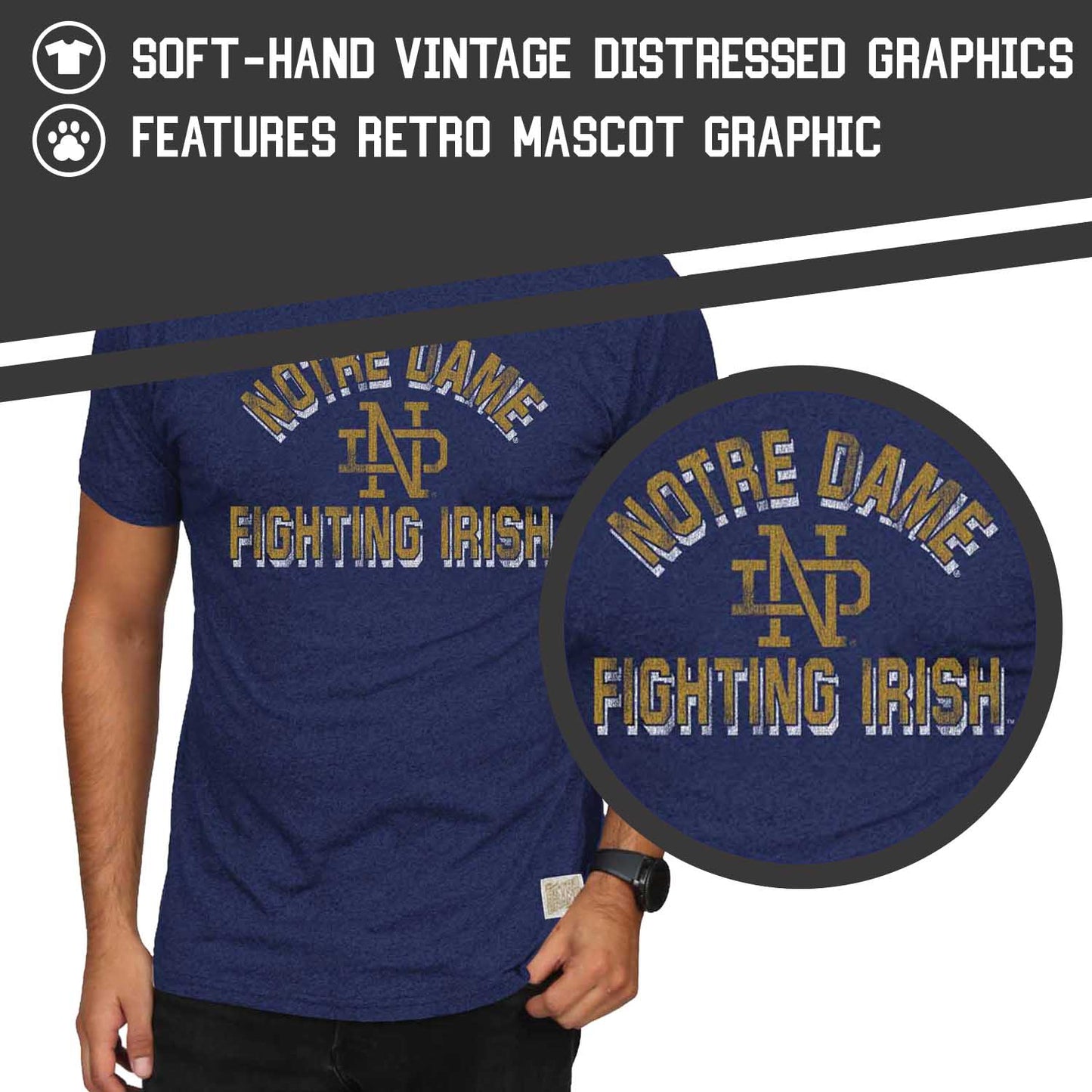 Notre Dame Fighting Irish Adult College Team Color T-Shirt - Navy