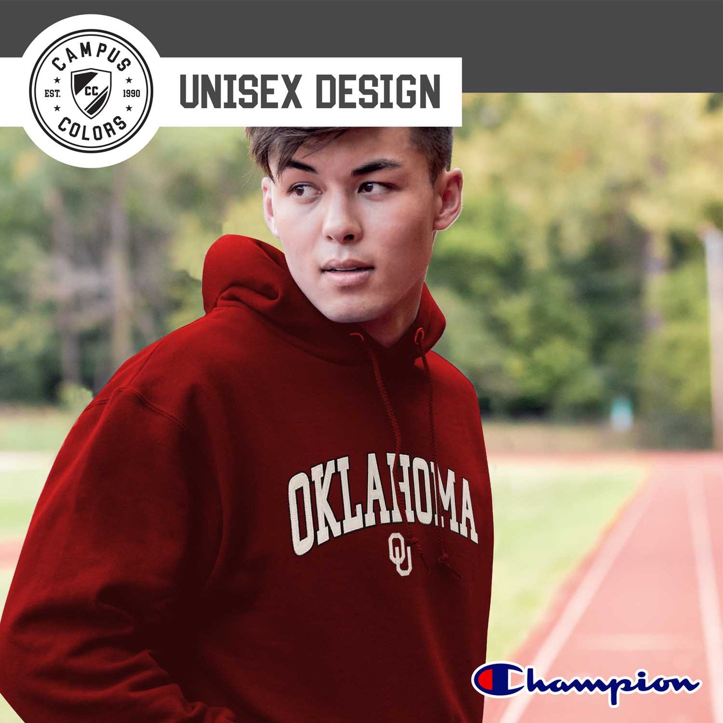 Oklahoma Sooners Champion Adult Tackle Twill Hooded Sweatshirt - Cardinal