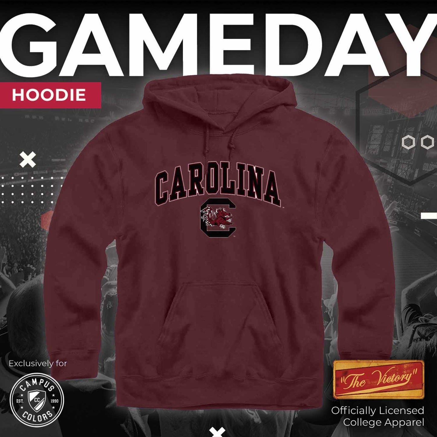 South Carolina Gamecocks Adult Arch & Logo Soft Style Gameday Hooded Sweatshirt - Maroon
