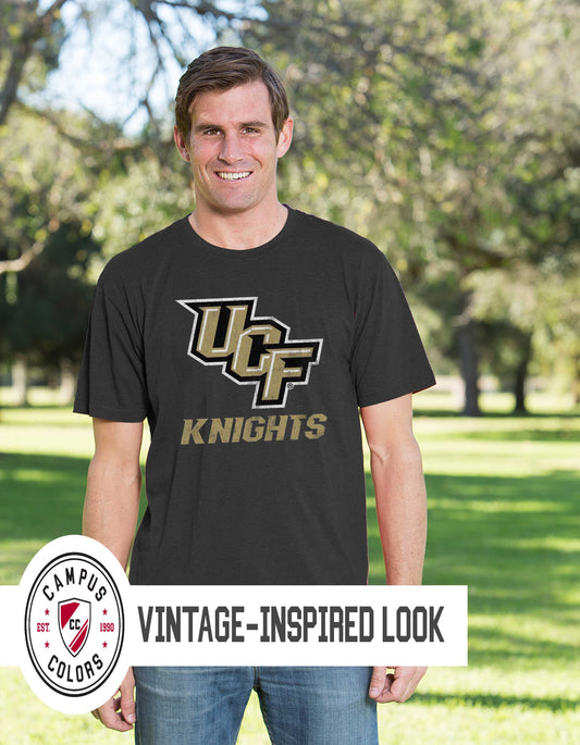 Central Florida Knights Adult MVP Heathered Cotton Blend T-Shirt - Black