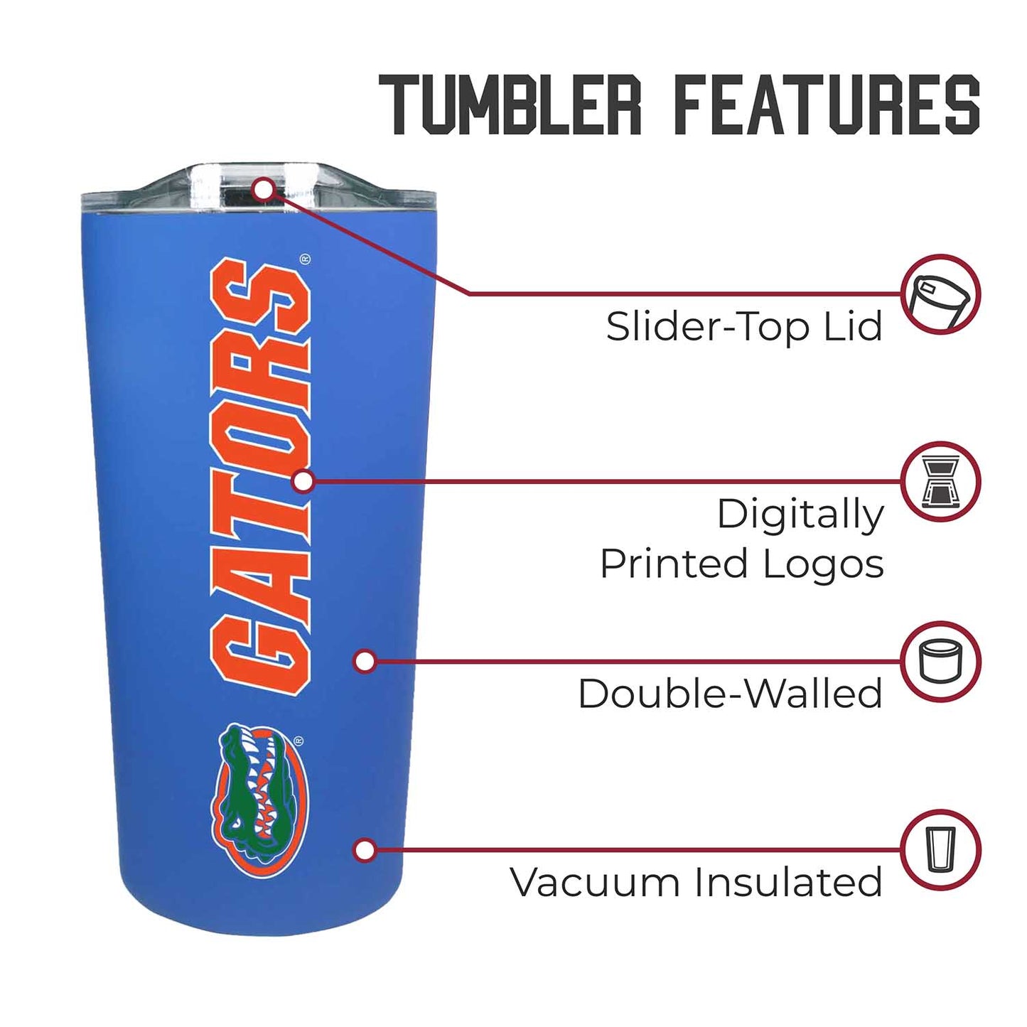 Florida Gators NCAA Stainless Steel Tumbler perfect for Gameday - Royal