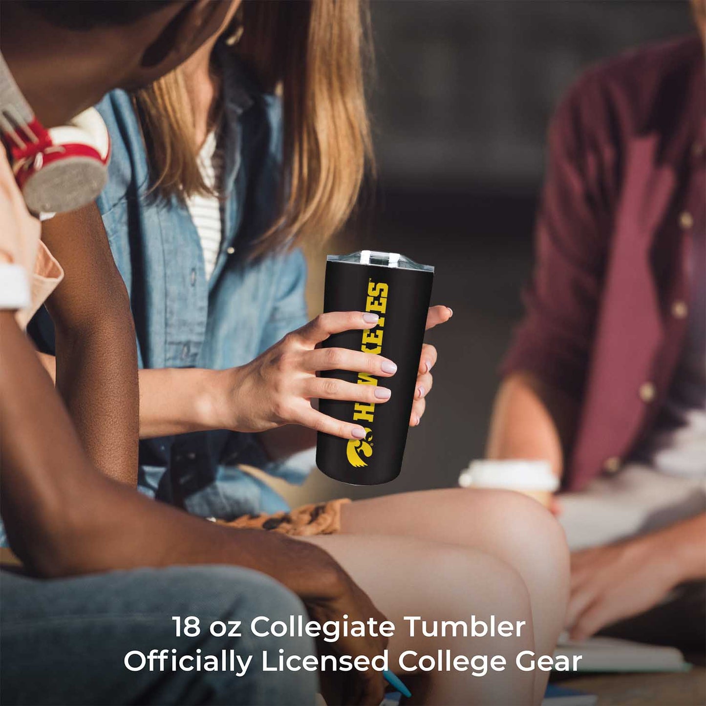 Iowa Hawkeyes NCAA Stainless Steel Tumbler perfect for Gameday - Black
